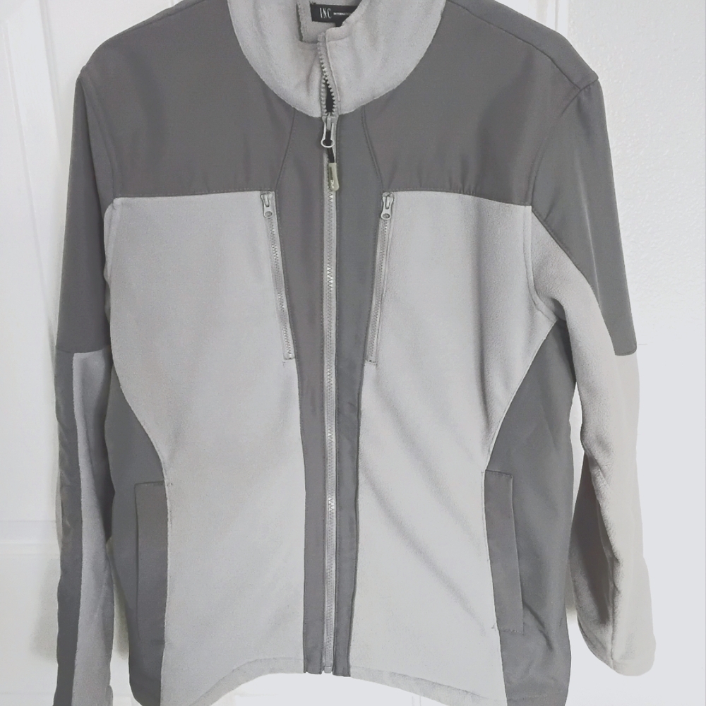 INC International Concepts Gray Fleece Jacket